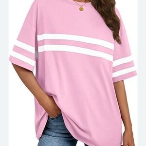 TRENDY QUEEN Women's T Shirts Oversized Summer Short Sleeve Round Neck Top S